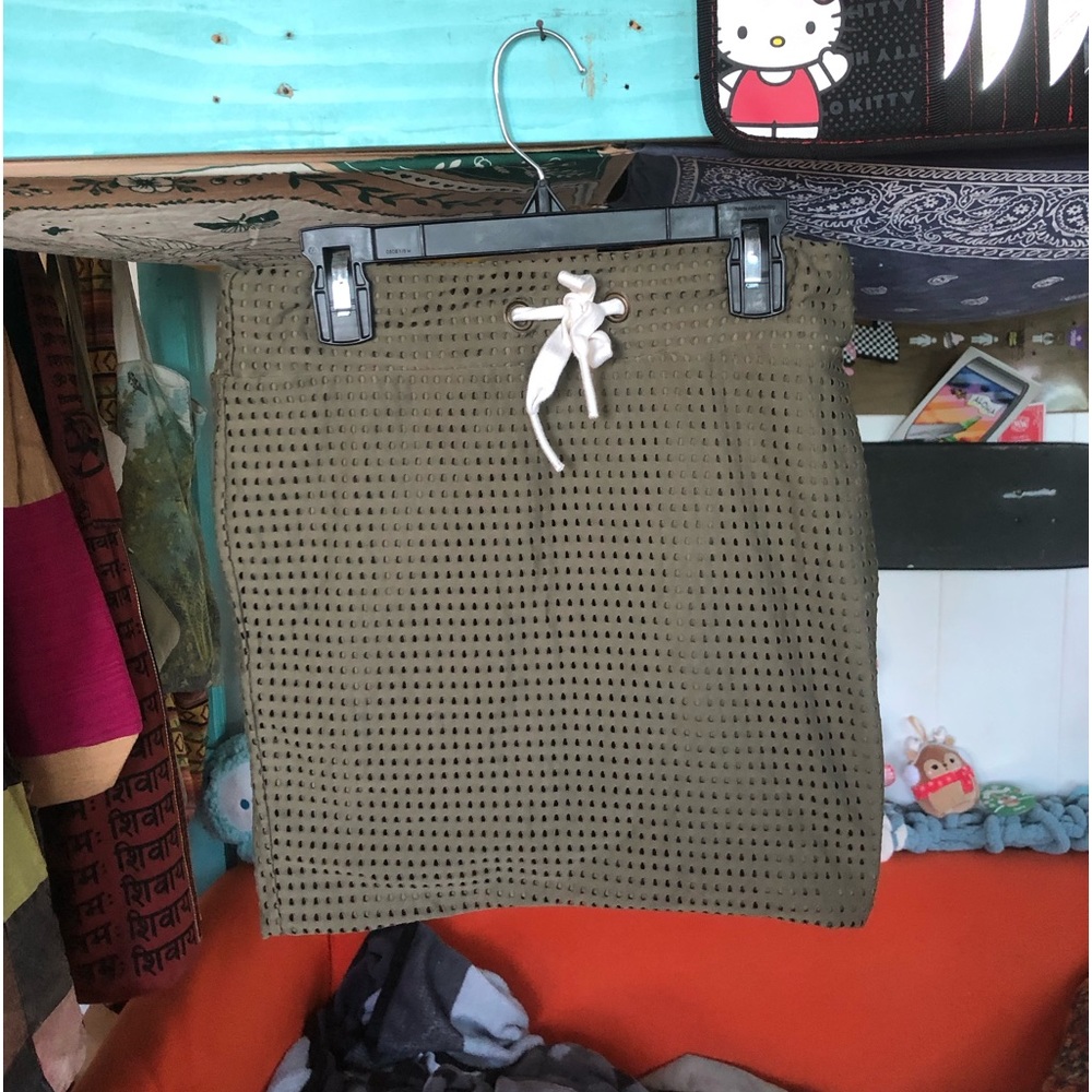 green acacia miniskirt